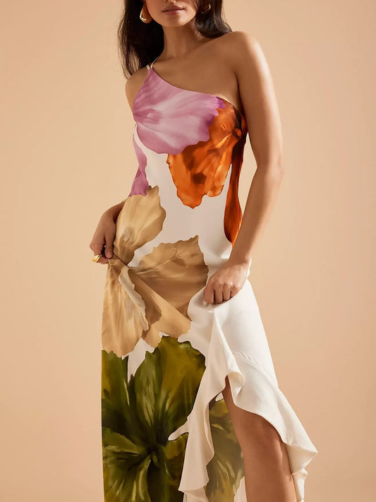 AYLA | One Shoulder Flower Dress