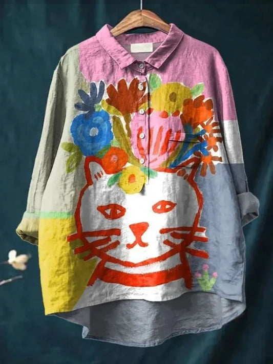 SOFIA| Künstlerische Bluse mit verspieltem Print