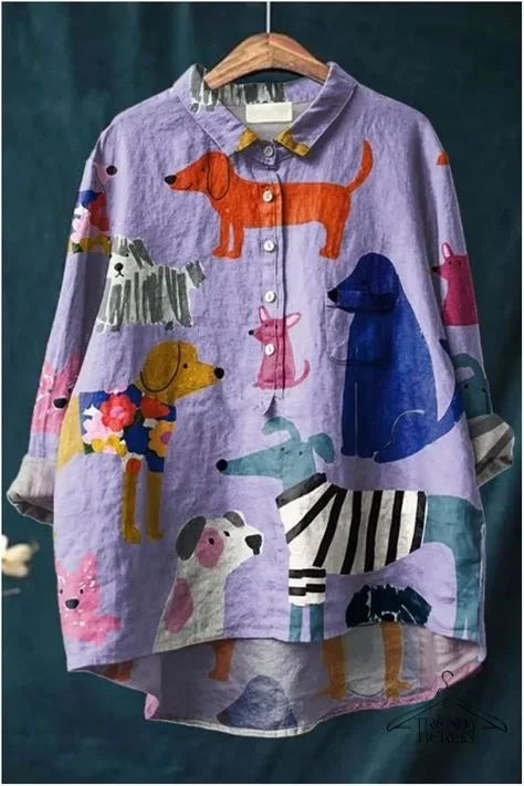 SOFIA | Lässige Bluse mit lustigem Hundeprint