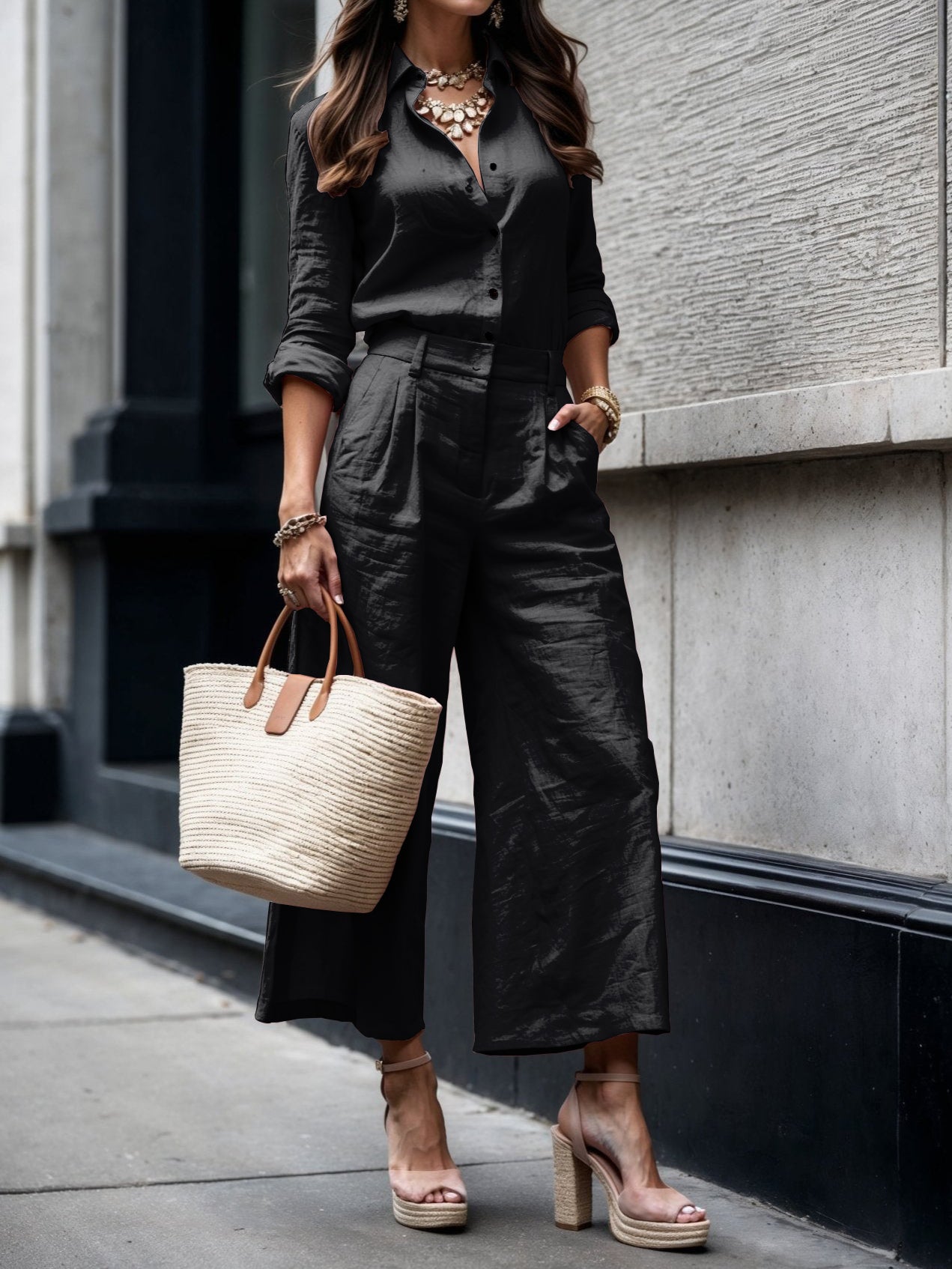 ELENA | Caprihose mit Lockerem Blusenshirt