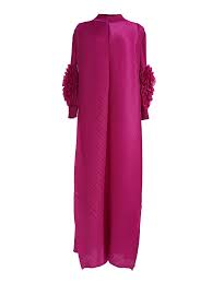 RONJA | Pleated Dress with Flower Ornament