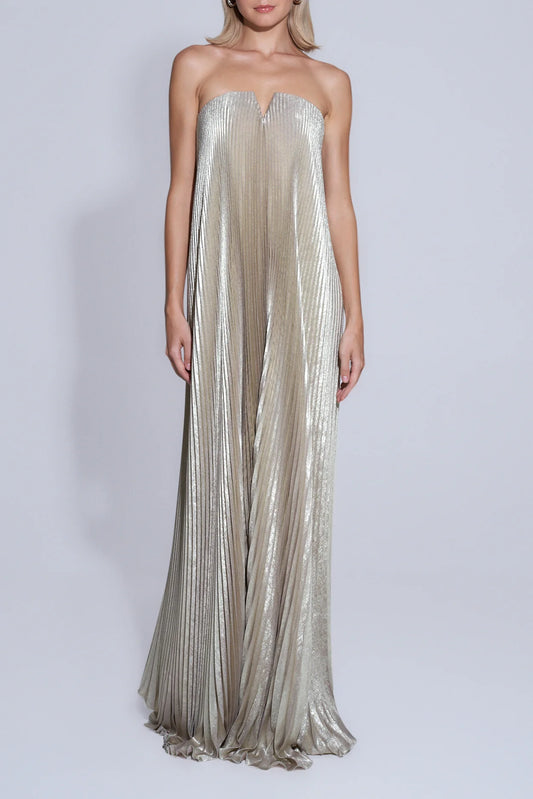 AMALIA | Schulterfreies Faltenkleid