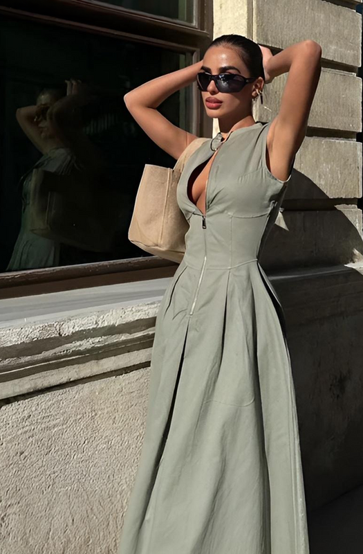 EMILIA |  Maxi-Kleid mit Reißverschluss
